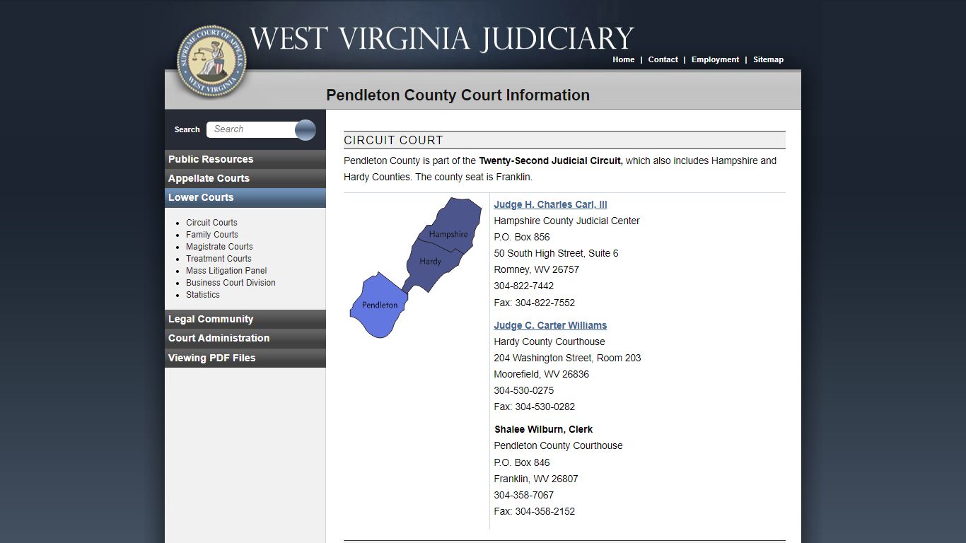 Pendleton County Court Information - West Virginia Judiciary - courtswv.gov
