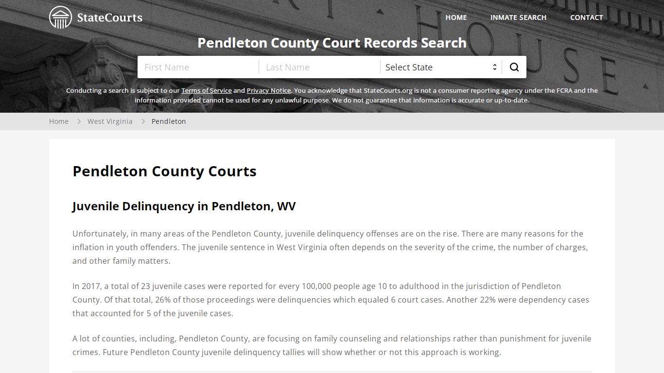 Pendleton County, WV Courts - Records & Cases - StateCourts
